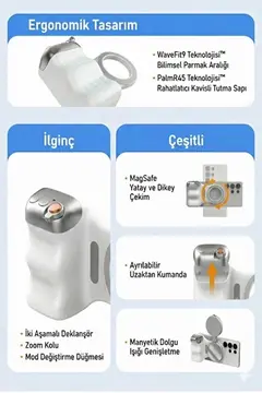 Magsafe Selfie Çubuğu Kamera Kolu Profesyonel Çekim Zoom