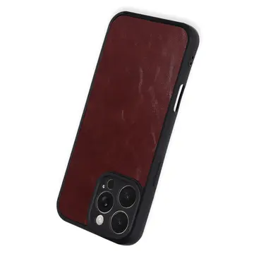 İphone 16 Pro Max Kılıf Aras Deri Kapak - Bordo