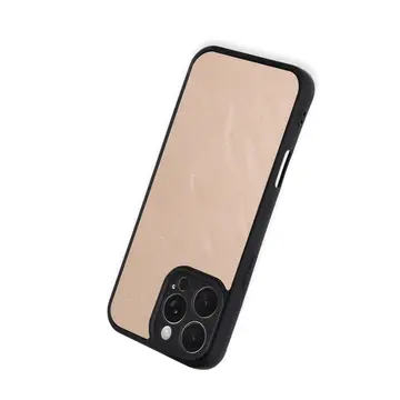 İphone 16 Pro Max Kılıf Aras Deri Kapak - Pudra