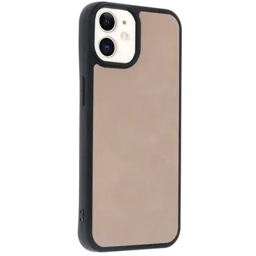 İphone 11 Kılıf Aras Deri Kapak - Pudra