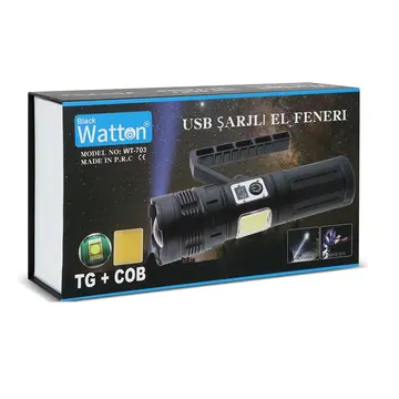 15.000 Lümen Tg+cob Led Şarjlı El Feneri