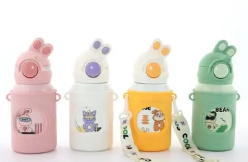 Tavşan Kulaklı Pipetli Çocuk Termosu - 500 Ml Paslanmaz Çelik Suluk