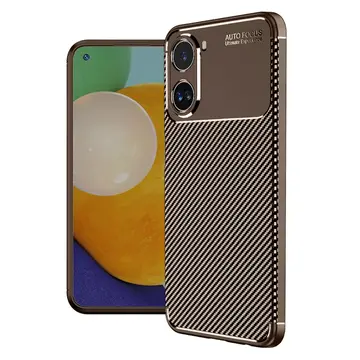 Xiaomi Poco X7 Pro Kılıf Auto Focus Karbon Kapak - Kahverengi