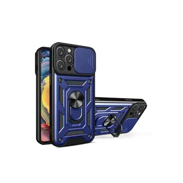 İphone 16 Pro Kılıf Pars Lens Yüzüklü Silikon - Lacivert