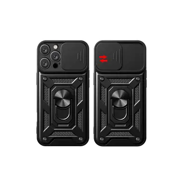 İphone 16 Pro Max Kılıf Pars Lens Yüzüklü Silikon - Siyah