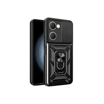 Vivo Y18 Kılıf Pars Lens Yüzüklü Silikon - Siyah