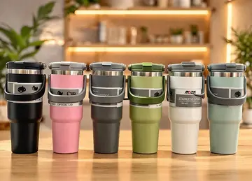700 Ml Taşıma Kulplu Paslanmaz Çelik Termos Mug - Vakumlu Isı Yalıtımlı Bardak