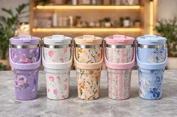 700 Ml Taşıma Kulplu Paslanmaz Çelik Termos Mug - Vakumlu Isı Yalıtımlı Bardak