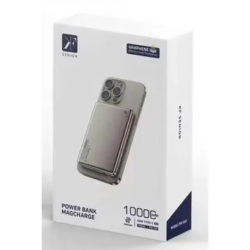 Pw560 10.000 Mah Dijital Göstergeli 20w Type-c Ve 15w Kablosuz Şarj Pd Hızlı Şarj Magsafe Powerbank - Titanyum