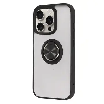 İphone 16 Pro Max Kılıf Montreal Yüzüklü Silikon Kapak - Siyah