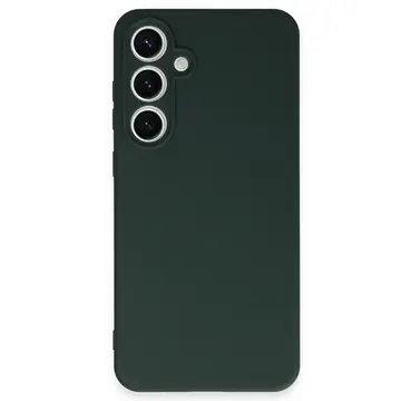 Samsung Galaxy S24 Fe Kılıf Nano İçi Kadife Silikon - Koyu Yeşil