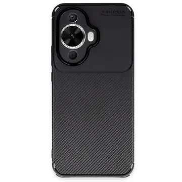 Huawei Nova 12s Kılıf Auto Focus Karbon Kapak - Siyah