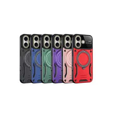 İphone 16 Kılıf Joy Lens Standlı Kapak - Siyah