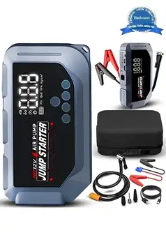 Vtn-605 Şarjlı 12.000 Mah Taşınabilir Çantalı Araç Akü Şarj Takviyeli Işıklı Hava Kompresörü