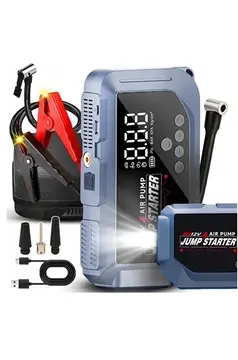Vtn-605 Şarjlı 12.000 Mah Taşınabilir Çantalı Araç Akü Şarj Takviyeli Işıklı Hava Kompresörü