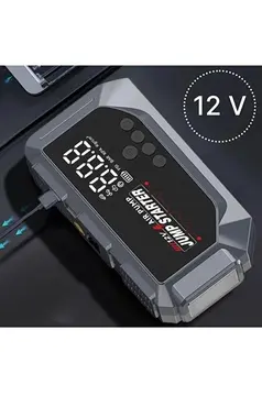 Vtn-605 Şarjlı 12.000 Mah Taşınabilir Çantalı Araç Akü Şarj Takviyeli Işıklı Hava Kompresörü