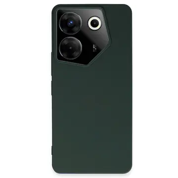Tecno Camon 20 Pro 5g Kılıf First Silikon - Koyu Yeşil