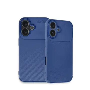 İphone 16 Kılıf Auto Focus Karbon Kapak - Lacivert