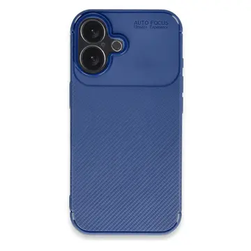 İphone 16 Plus Kılıf Auto Focus Karbon Kapak - Lacivert