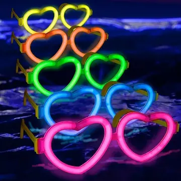 Glow Kalpli Fosforlu Gözlük 6’lı Renkli Set – Neon Parti