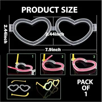 Glow Kalpli Fosforlu Gözlük 6’lı Renkli Set – Neon Parti
