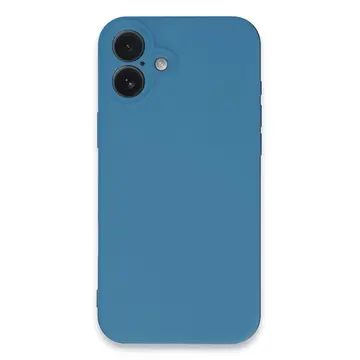 İphone 16 Plus Kılıf Nano İçi Kadife Silikon - Mavi
