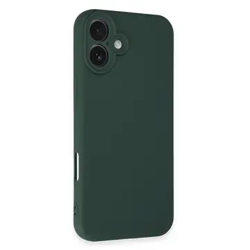 İphone 16 Plus Kılıf Nano İçi Kadife Silikon - Koyu Yeşil