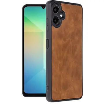 Samsung Galaxy A06 Kılıf Aras Deri Kapak - Taba
