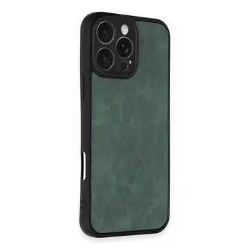 İphone 16 Pro Kılıf Aras Deri Kapak - Koyu Yeşil