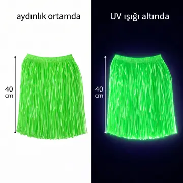 Neon Sarı Hawaii Parti Eteği 40 Cm