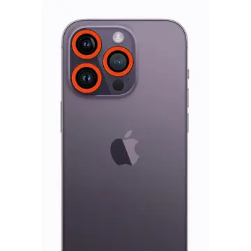 İphone 12 Pro Neon Fosforlu Kamera Lens - Turuncu