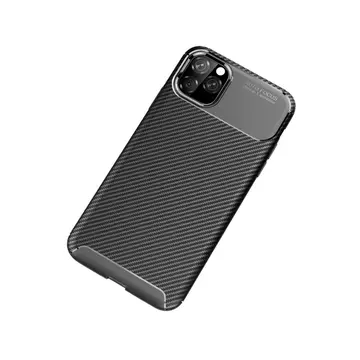 İphone 11 Pro Max Kılıf Auto Focus Karbon Kapak - Siyah