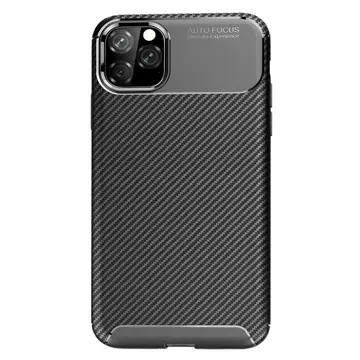 İphone 11 Pro Max Kılıf Auto Focus Karbon Kapak - Siyah
