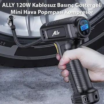 ALLY 120W Kablosuz Basınç Göstergeli Mini Hava Popmpası KompresörST-5007C