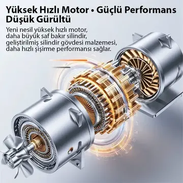 EZERE AirForce Pump Taşınabilir Araba yüksek güçlü elektrikli kablosuz lastik hava pompası