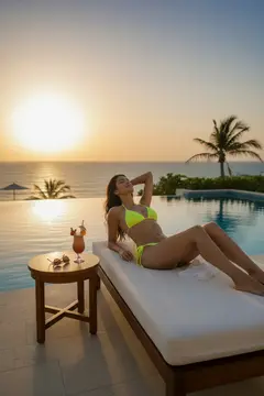 Kadın Fosforlu Yandan Bağlamalı Bikini Mayo Takımı