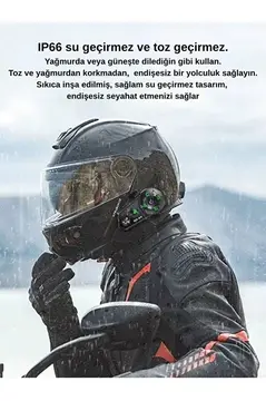 D2-6x 1000m Mesafeli 6 Kanallı İntercom Bluetooth Motosiklet Kask Kulaklığı İntercom Kulaklık