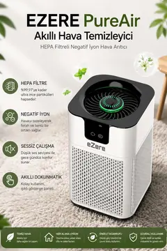 EZERE PureAir Akıllı Hava Temizleyici HEPA Filtreli Negatif İyon Hava Arıtıcı