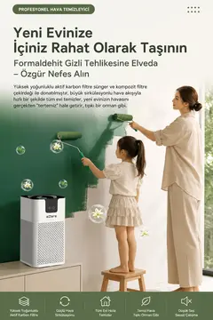 EZERE PureAir Akıllı Hava Temizleyici HEPA Filtreli Negatif İyon Hava Arıtıcı