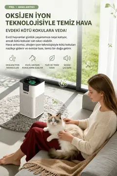 EZERE PureAir Akıllı Hava Temizleyici HEPA Filtreli Negatif İyon Hava Arıtıcı