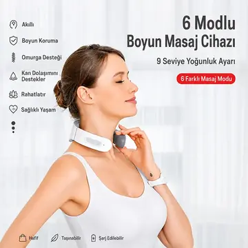 EZERE NeckRelief Pro Ultrasonik Dalgalı Ve Isıtmalı Rahatlatıcı Boyun Masaj Aleti