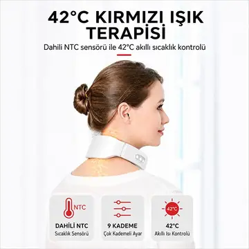 EZERE NeckRelief Pro Ultrasonik Dalgalı Ve Isıtmalı Rahatlatıcı Boyun Masaj Aleti