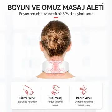 EZERE NeckRelief Pro Ultrasonik Dalgalı Ve Isıtmalı Rahatlatıcı Boyun Masaj Aleti