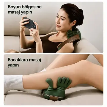 EZERE RelaxBuddy Pro OvmalıIsıtıcılı İnsan Eli Şeklinde Şarjlı Boyun Masaj Aleti