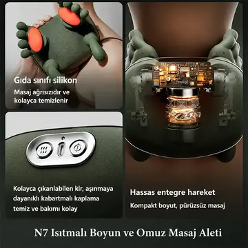 EZERE RelaxBuddy Pro OvmalıIsıtıcılı İnsan Eli Şeklinde Şarjlı Boyun Masaj Aleti