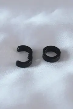 Çelik Siyah Renk Sıkıştırmalı Erkek Küpe 5886