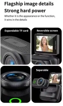 1080p Dijital Video Kamera (32gb) Kart Dijital Vlog Fotoğraf Makinesi  Türkçe  Siyah