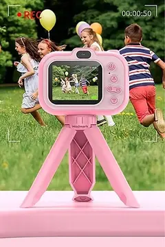 Dijital Fotoğraf Makinesi Çocuk Mini 1080p Hd Kamera Selfie Tripotlu Ön Arka Kamera