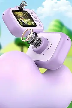 Dijital Fotoğraf Makinesi Çocuk Mini 1080p Hd Kamera Selfie Tripotlu Ön Arka Kamera