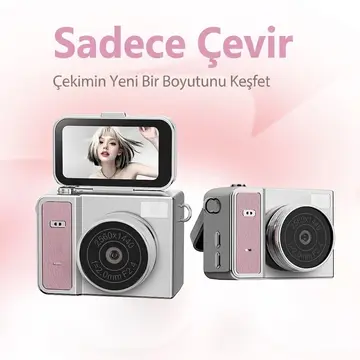 2k Mini Dijital Retro Video Kamera Flaşlı Dijital Vlog Mini Fotoğraf Makinesi Türkçe Menü Yeşil